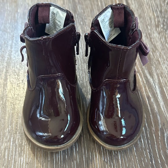 Kids Glossy Purple Ankle Boots - Picture 2 of 4